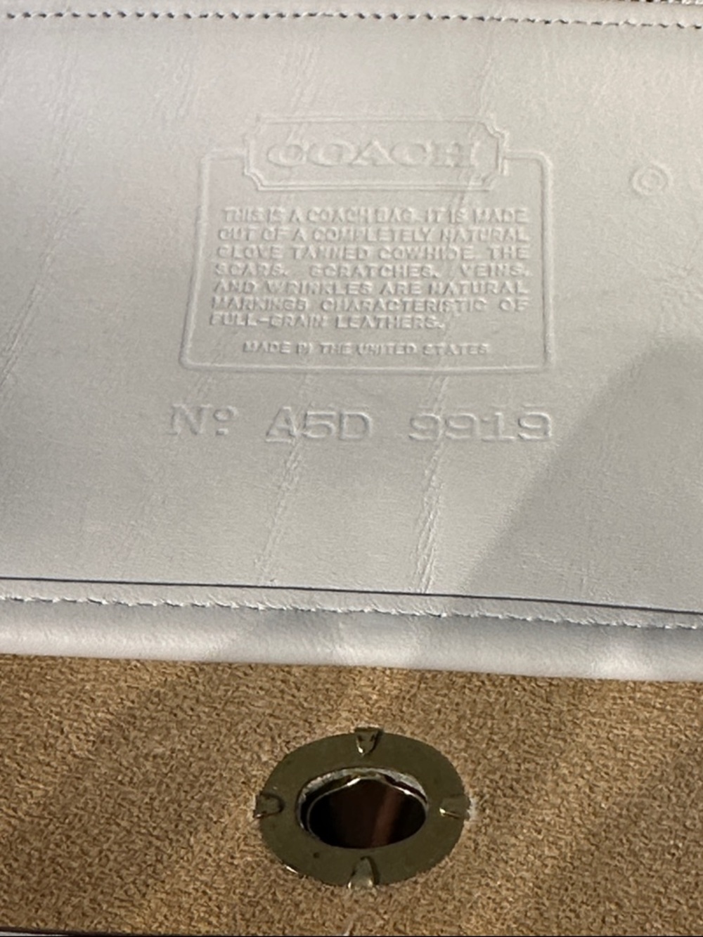 Vintage Coach Legacy Quincy Bag #9919 Bone Glove tanned Leather Crossbody - Picture 7 of 17